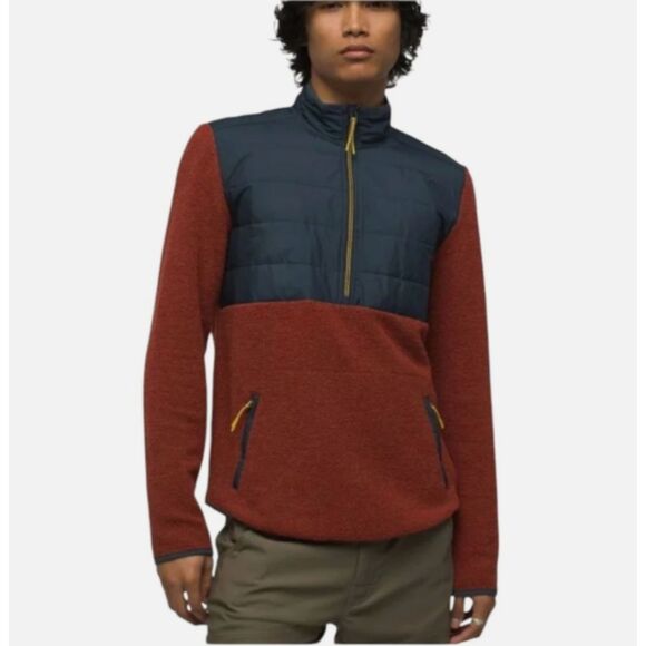prAna Mens Incrediwool Half Zip Pullover Colorblock Recycled Wool Sweater Sz XXL - Picture 1 of 7
